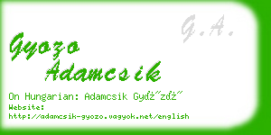 gyozo adamcsik business card